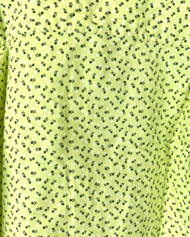 MENS Green Floral Short Sleeve Top - Medium