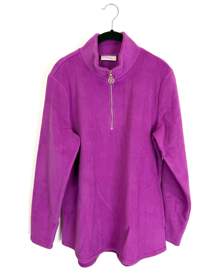 Magenta Fleece Quarter Zip Pullover - Size 6/8