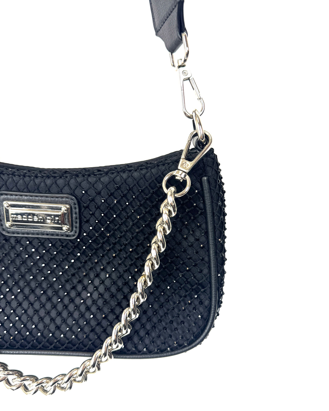 Black Fishnet Rhinestoned Bag