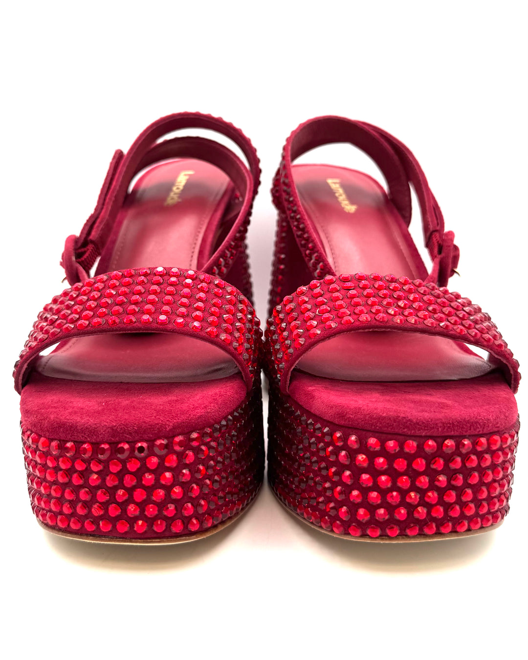 Red Rhinestone Platform Heels - Size 7.5