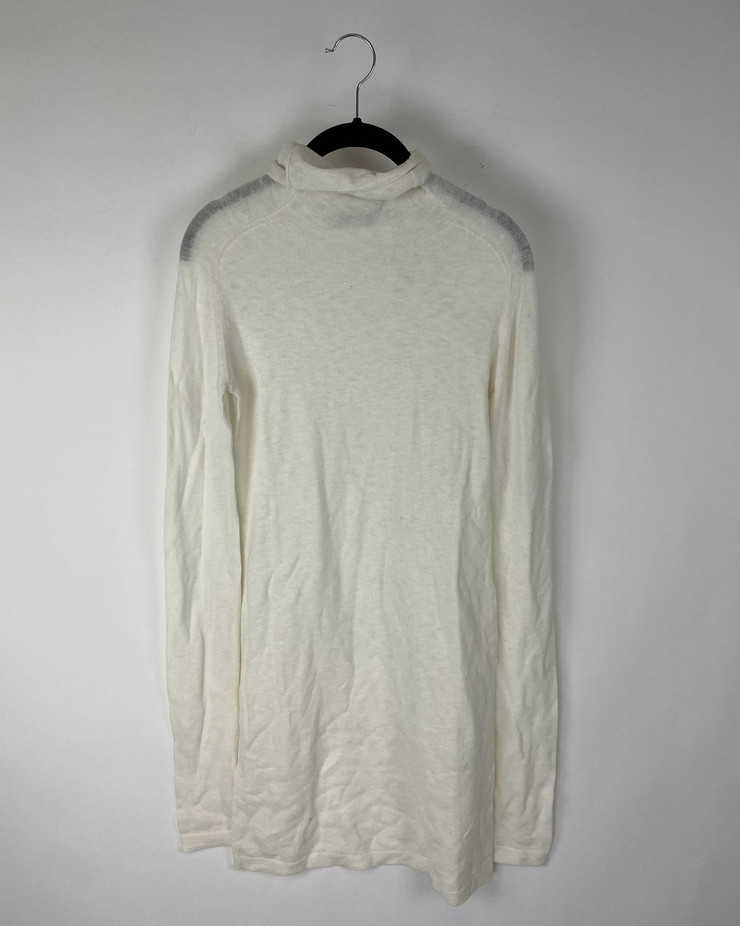 White Long Sleeve Turtle Neck Top - Small