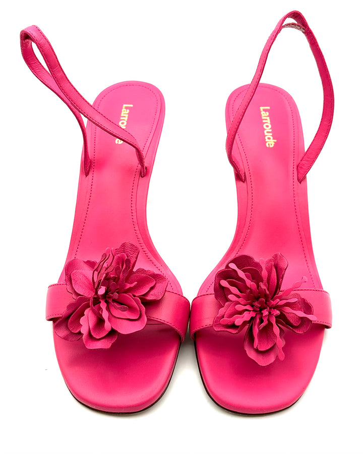 Pink Leather Open Toe Sandals - Size 9