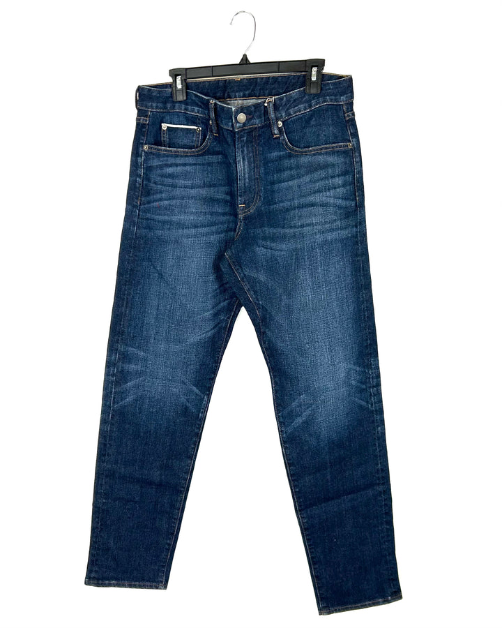 Mens Straight Leg Athletic Blue Jeans - Size 32