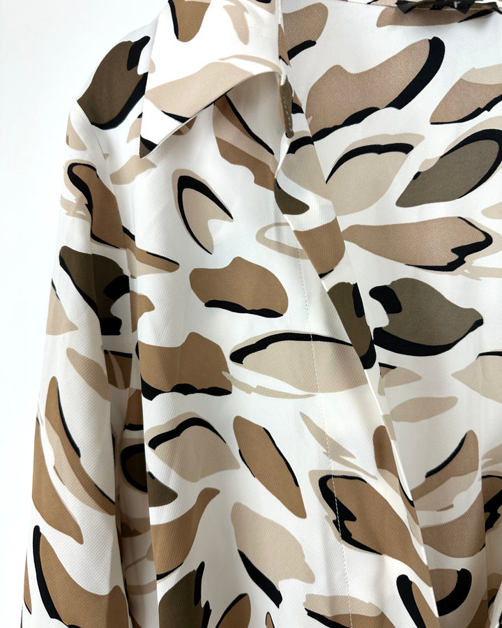 Abstract Mini Wrap Dress - Size 4/6