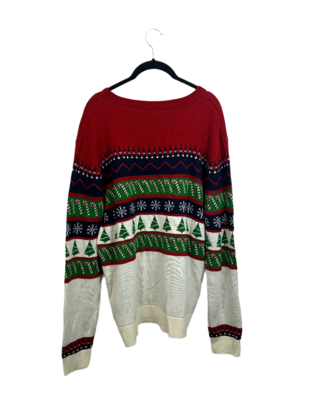 Striped Knit Holiday Sweater - Medium