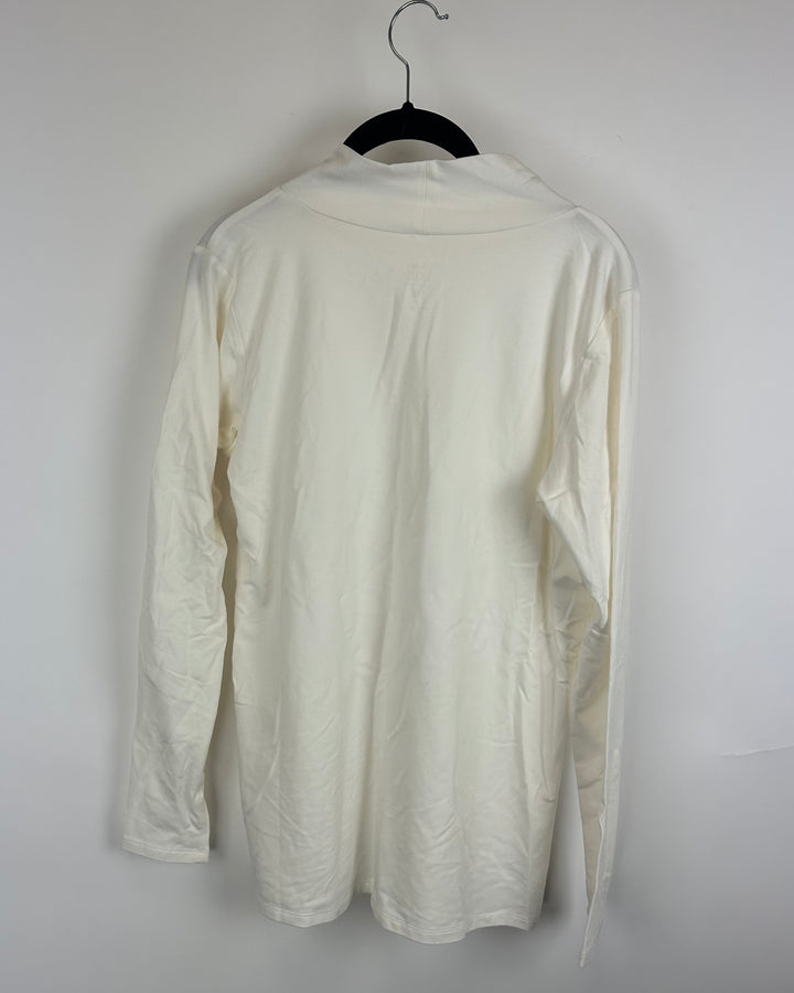 White Mock Neck Long Sleeve Shirt - Size 6/8