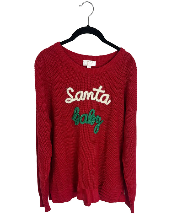 Red Santa Baby Sweater- Size 6/8