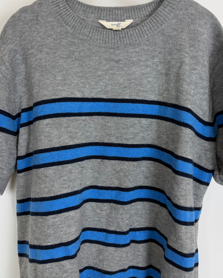 Blue & Gray Striped Knit Top - Size 16W-18W