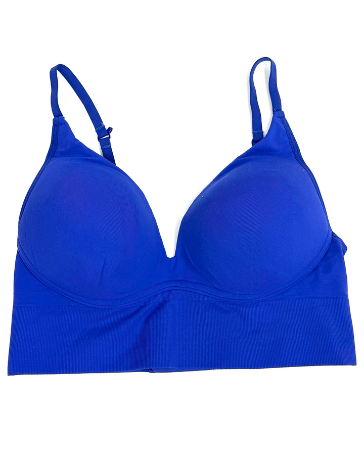 Royal Blue Semi Push-Up Plunge Bra - Small