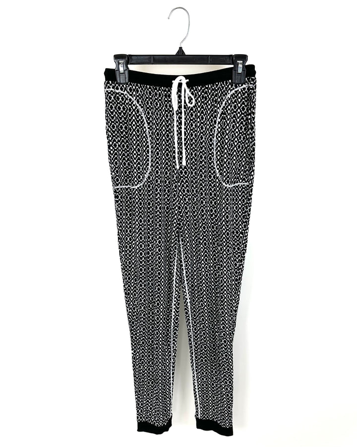 Black and White Abstract Pajama Pants - Small