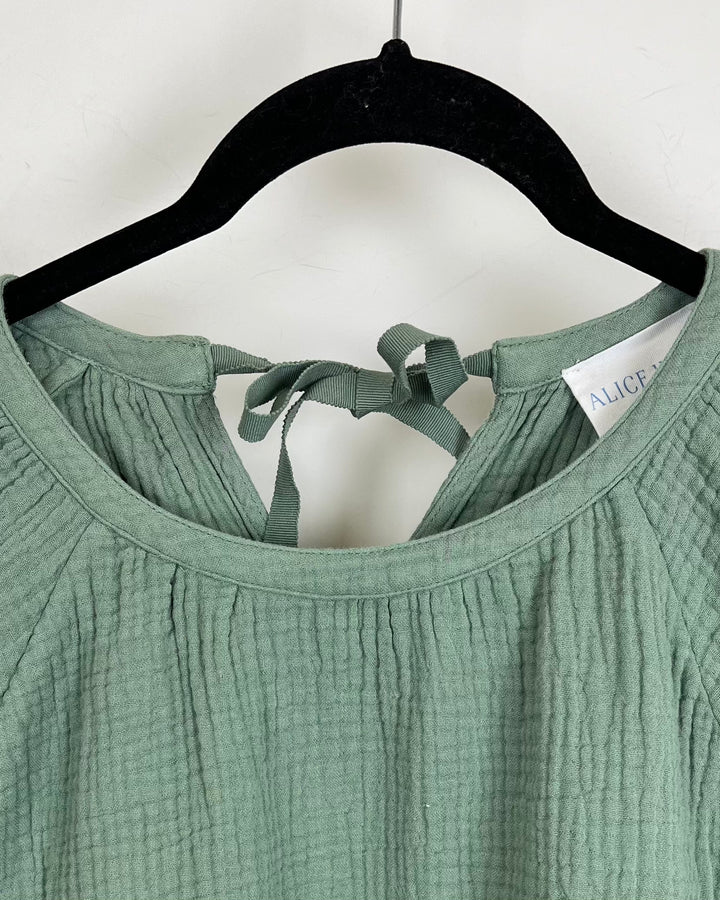 Sage Green Textured Dress - Size 0/2, 4/6, 8/10 and 12/14