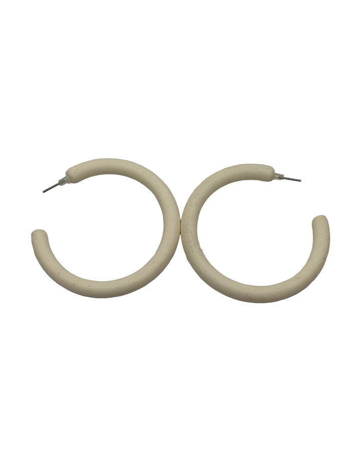 Ivory Acrylic Hoop Earrings