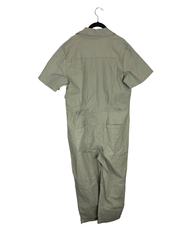 Sage Green Short Sleeve Jumpsuit - Size 2/4 and Size 12/14