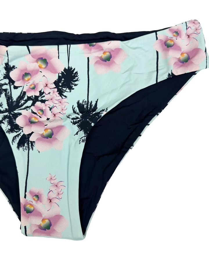 Blue & Pink Floral Reversible Classic Bikini Bottom - XS, S, L, XL