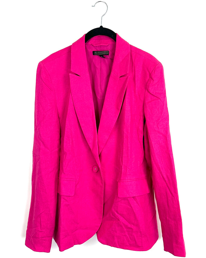 Hot Pink Linen Blazer - Size 2/4