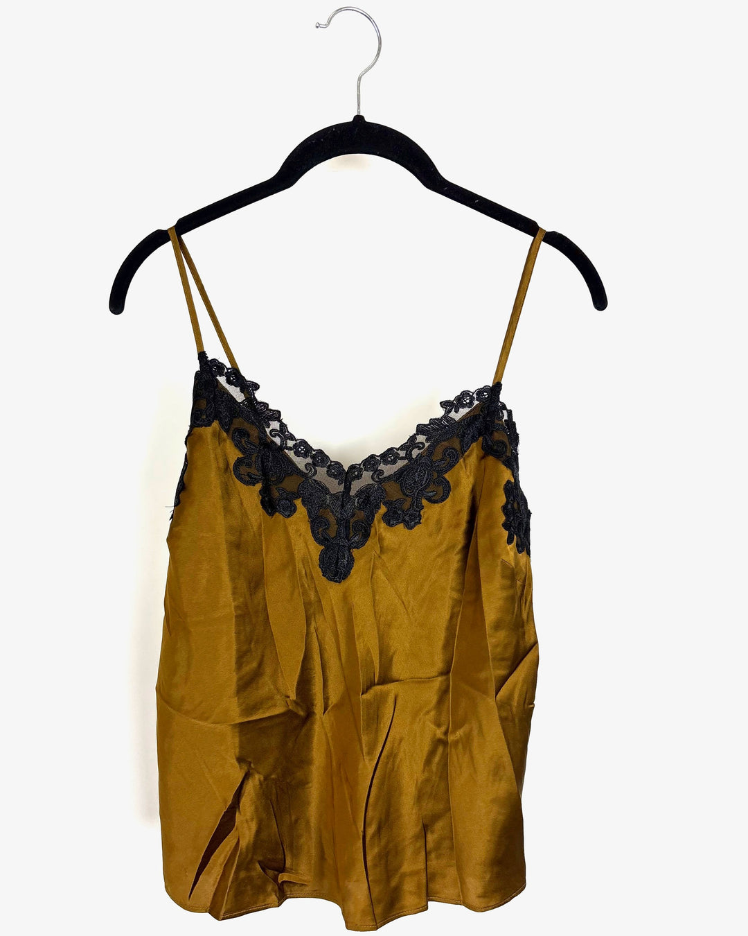 Yellow Top With Black Lace Neckline - Size 2/4