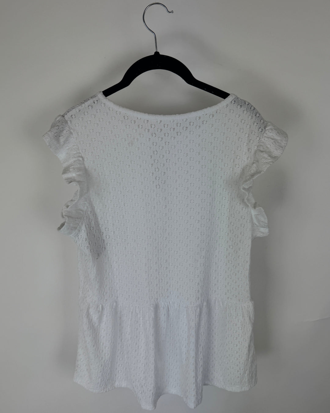 White Crochet Short-Sleeve Shirt - Size 4/6