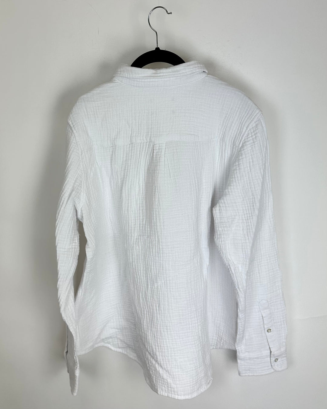 Cotton White Button Up Blouse - XS, M, L, XL
