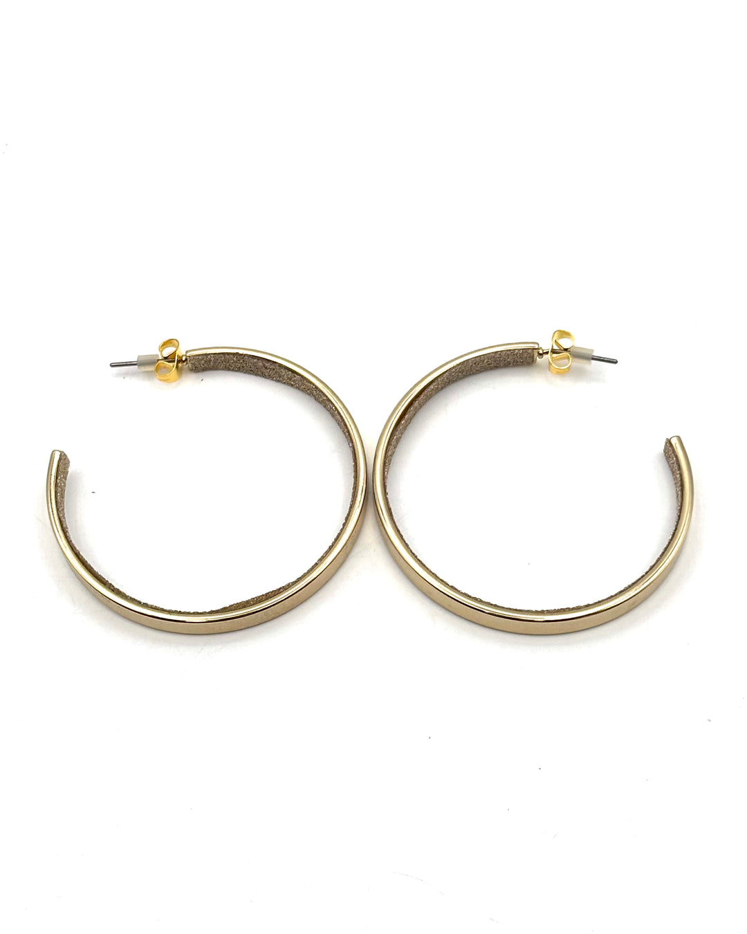 Thick Gold Hoops with Glitter Interior