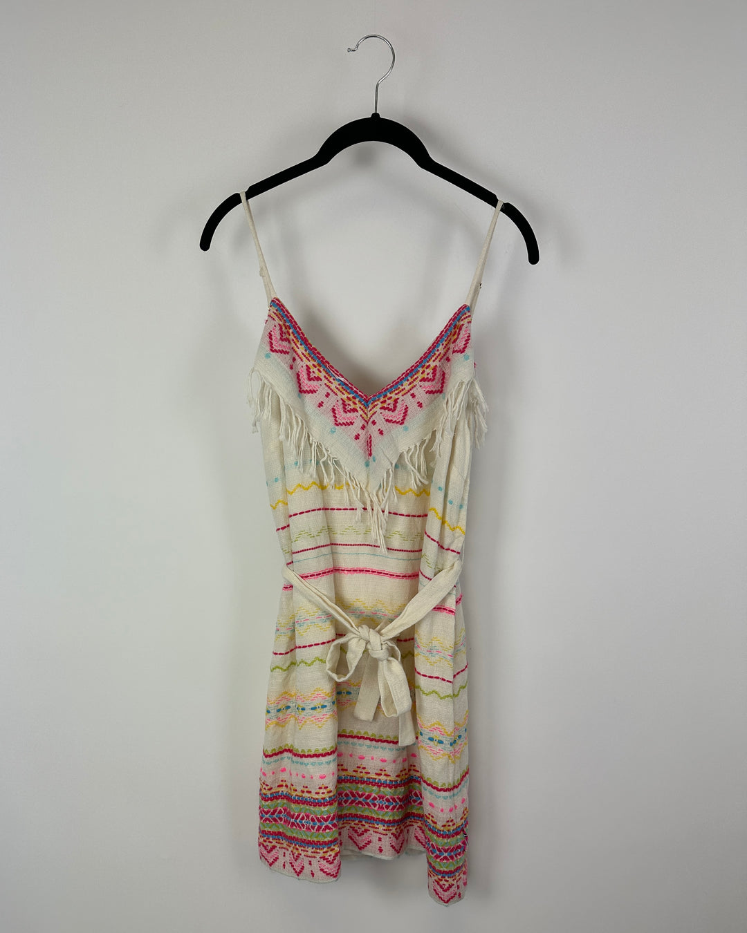 White V Neck Dress - Small