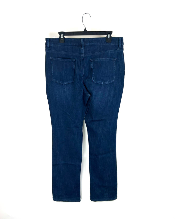 Indigo Curvy Straight Leg Buttoned Jeans - Size 12