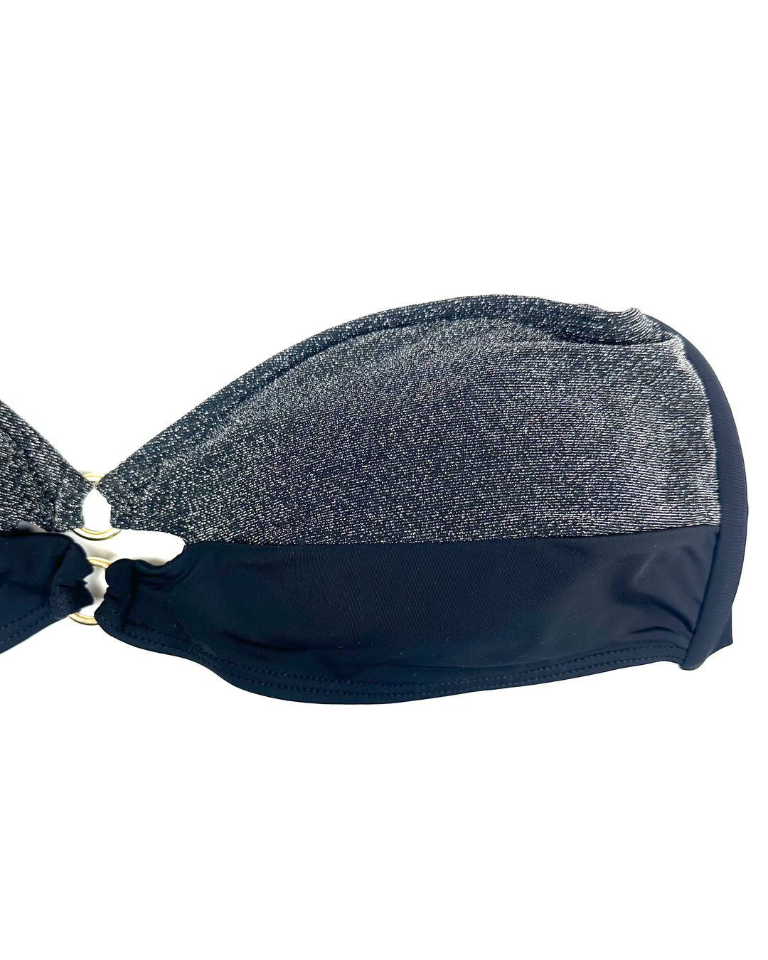 Black Shimmer Convertible Bikini Top - Size S, L, XL