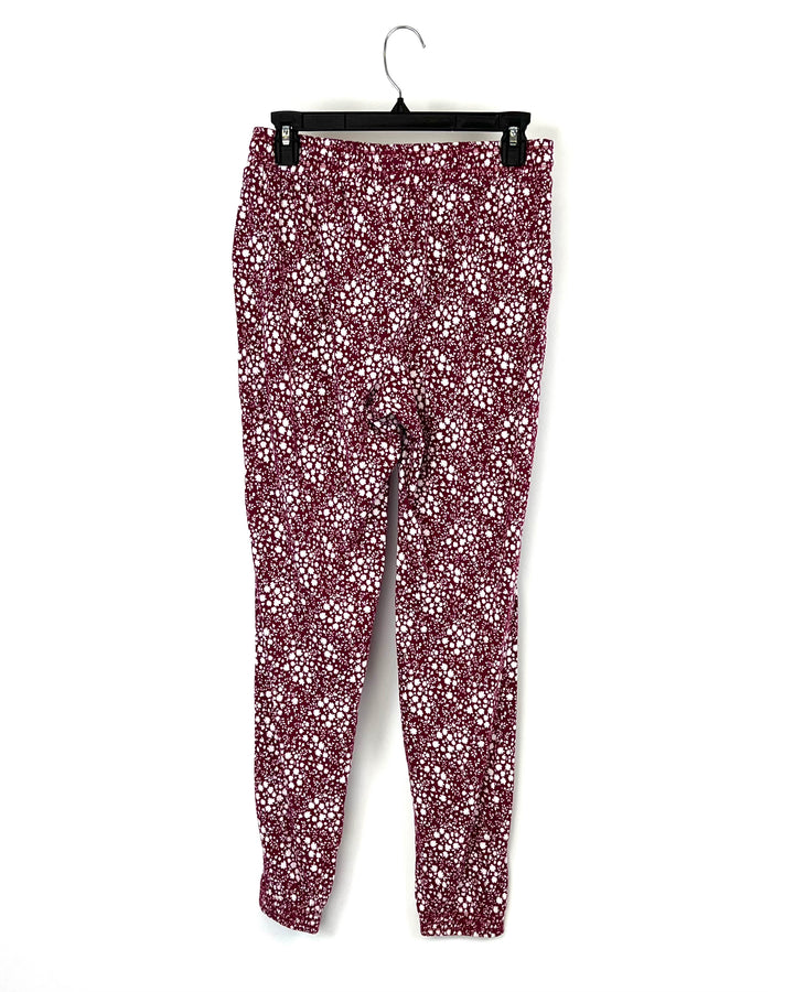 Red and White Printed Sleepwear Bottoms - Small
