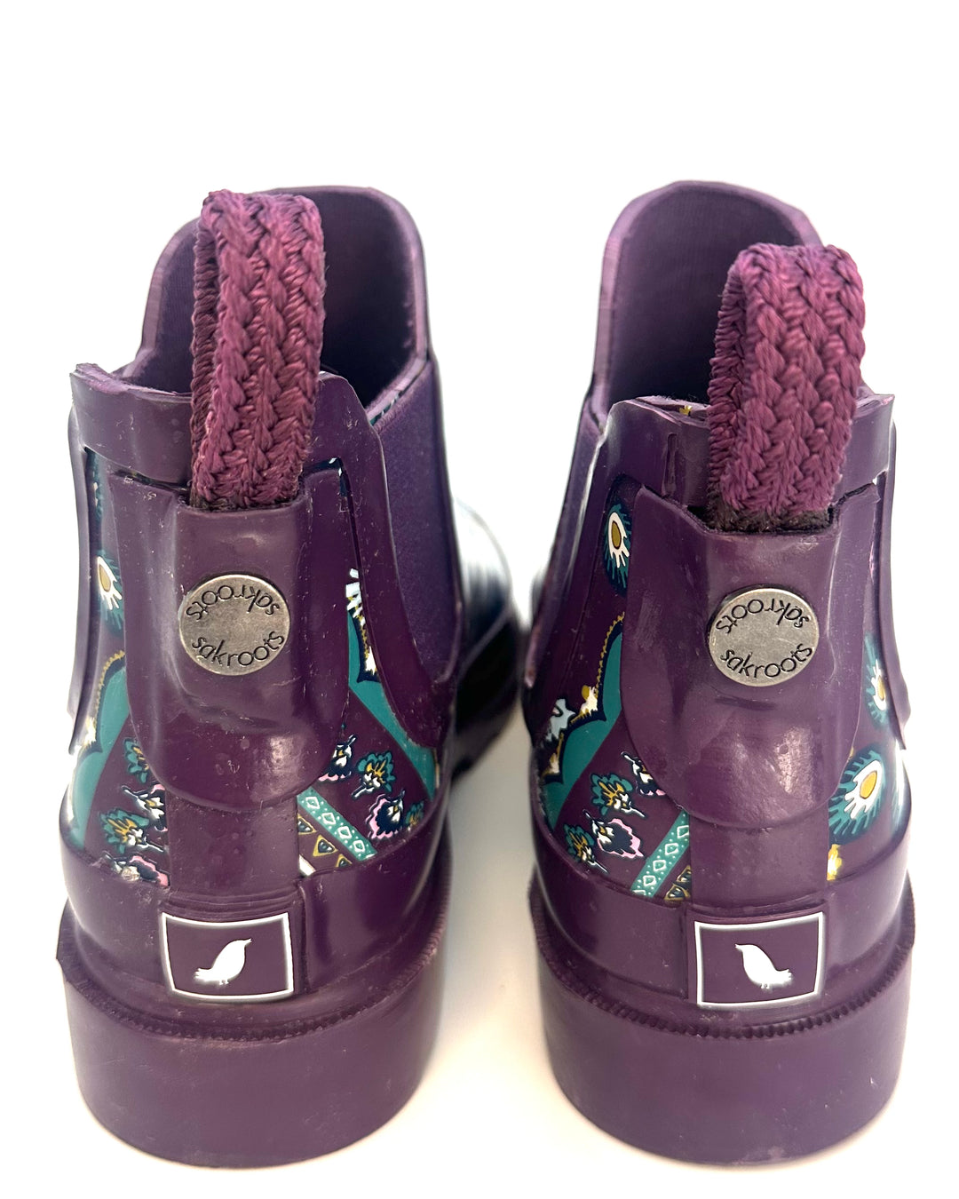 Purple Abstract Rainboot - Size 6