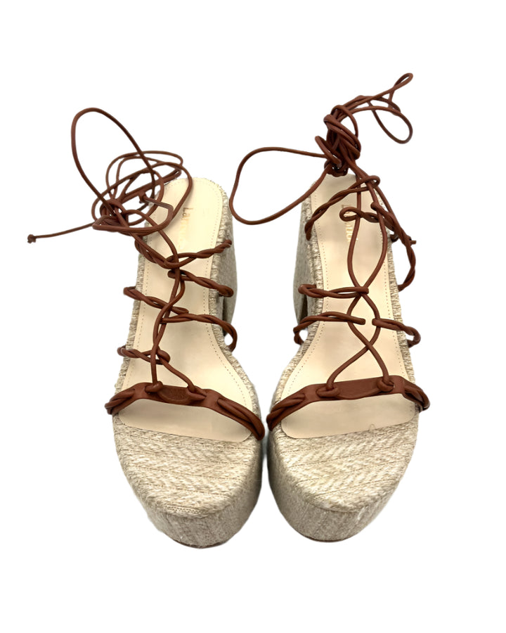Beige Platform Strappy Sandal - Size 7.5