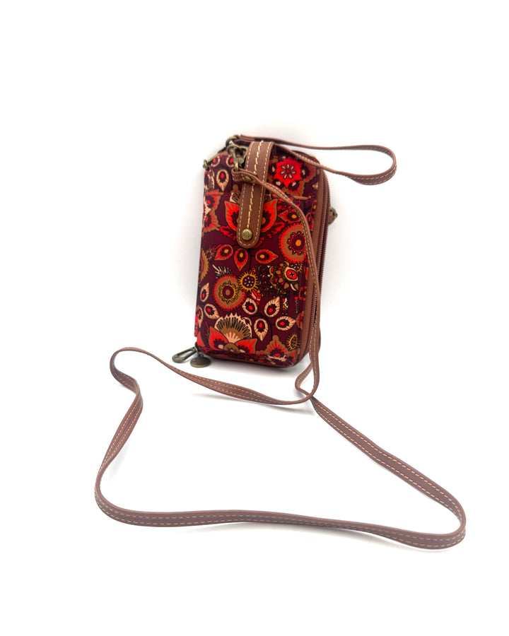 Purple Abstract Pattern Wallet/Wristlet/Crossbody Bag