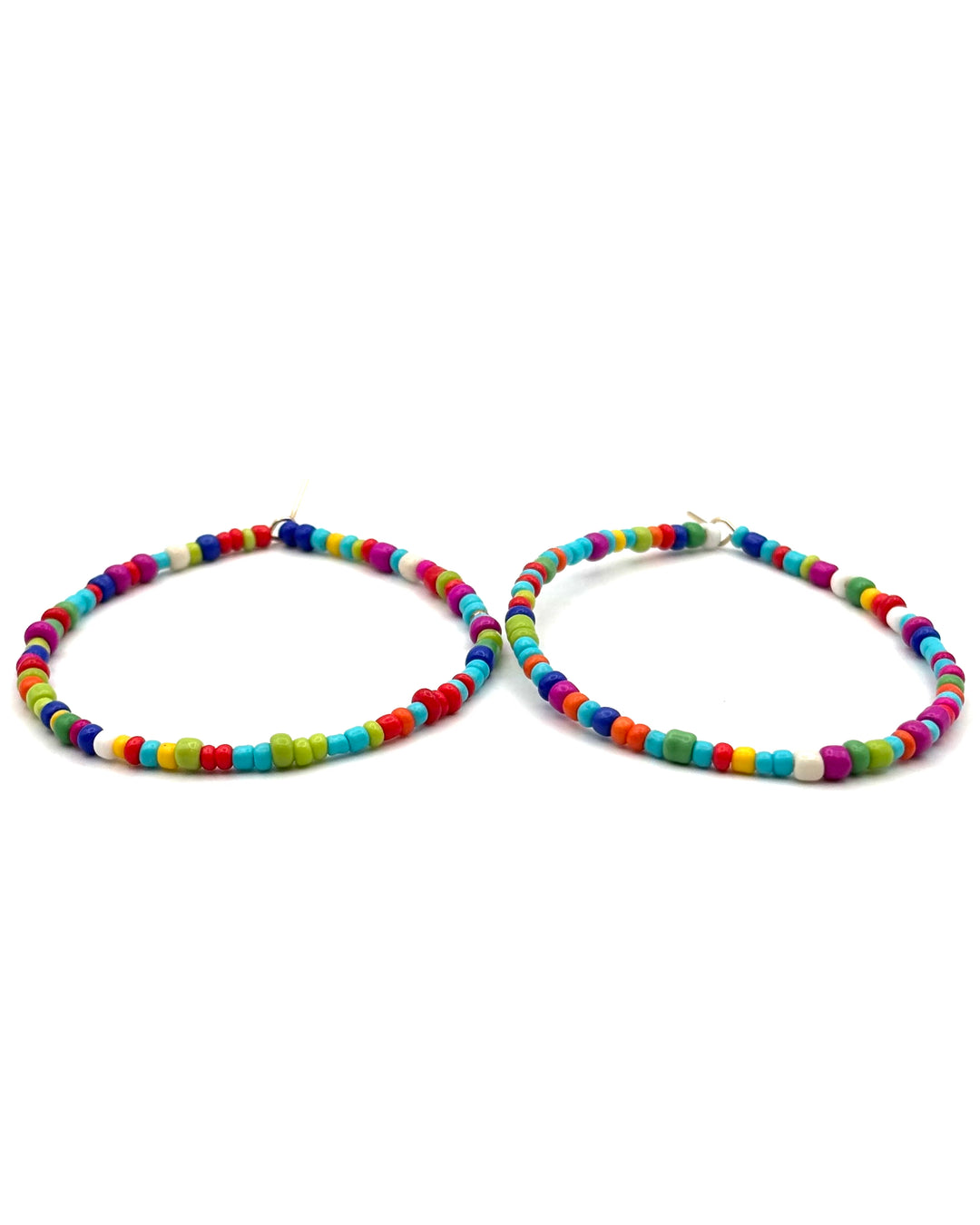Multicolor Beaded Hoop Earrings