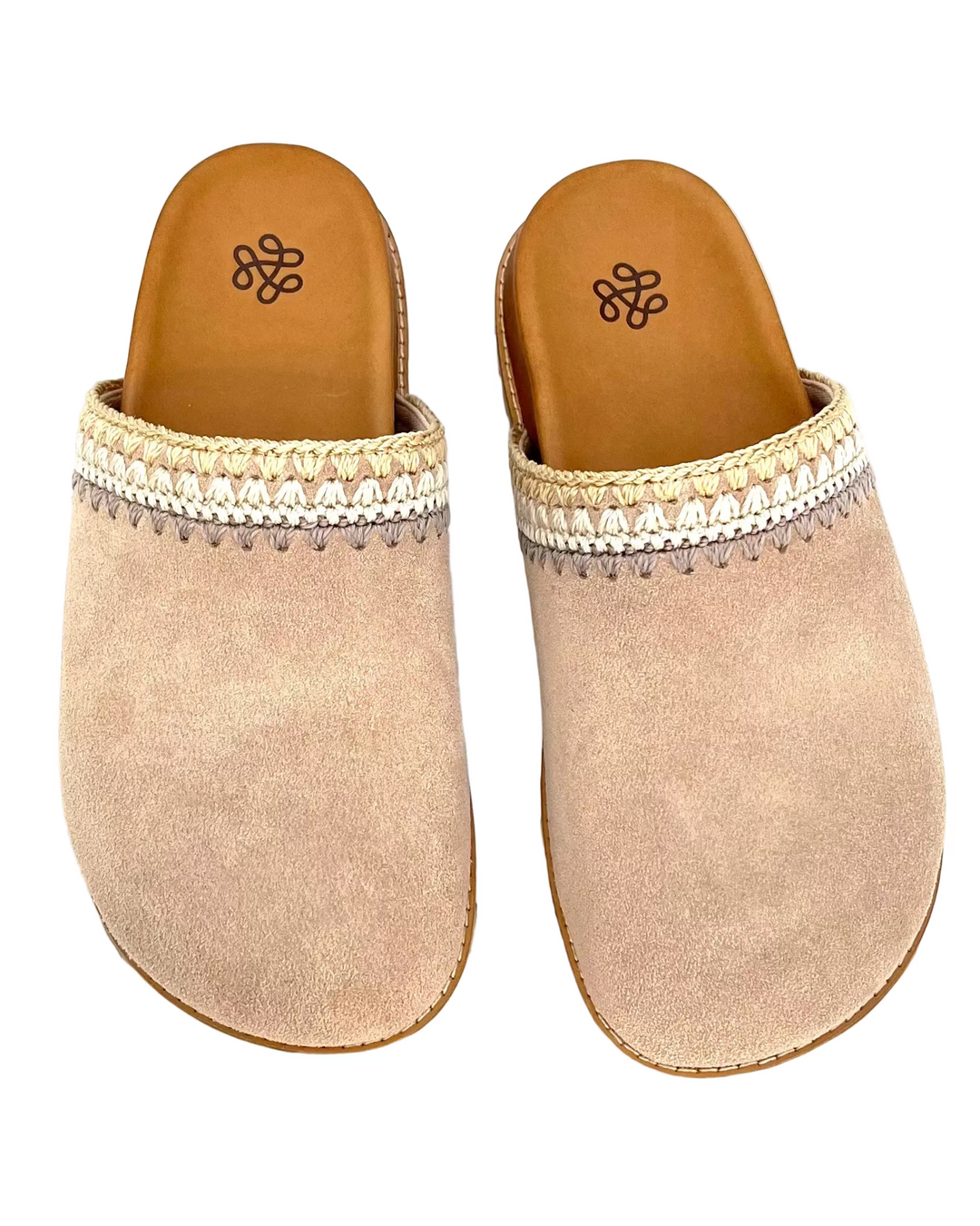 Oatmeal Taupe Suede Clogs - Size 6, 7, 8, 9, 10, 11