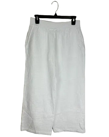 Powder White Seersucker Pants - Size 6/8