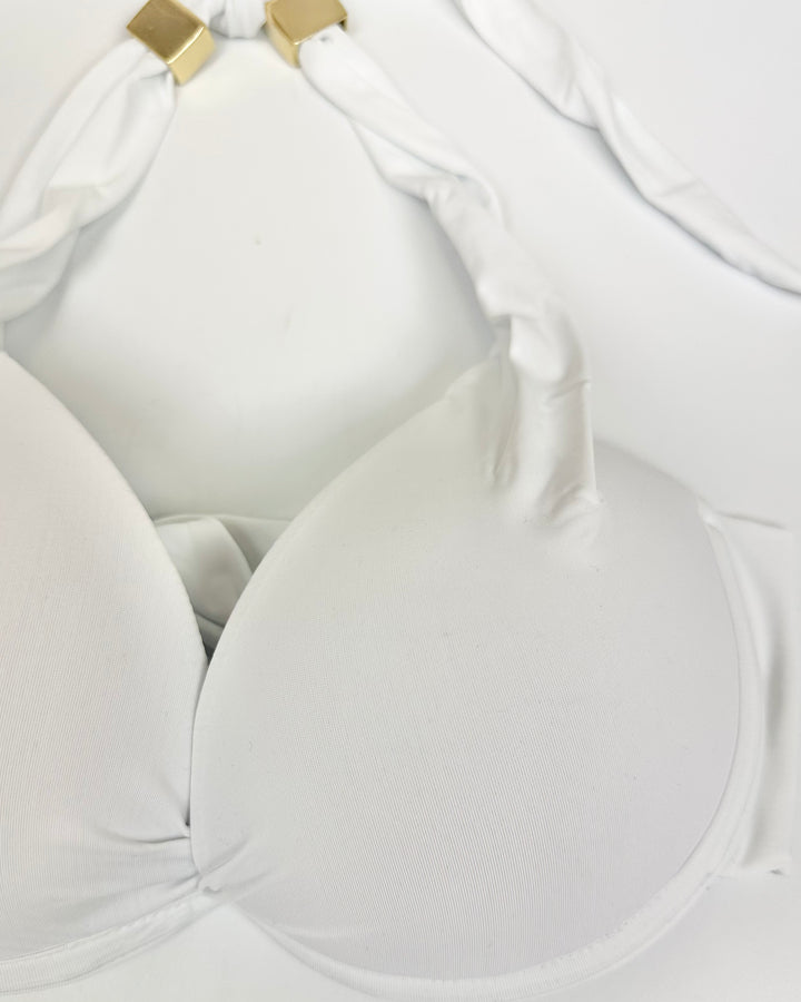 White Halter Bikini Top - Small, Medium and Extra Large DD Cup