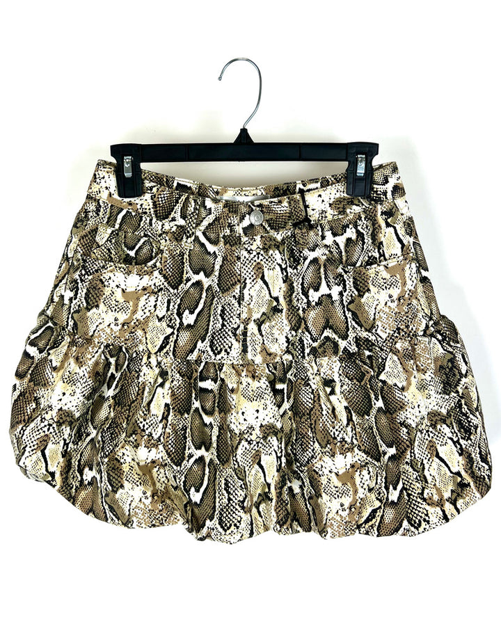 Snakeskin Mini Bubble Skirt - Size 4/6