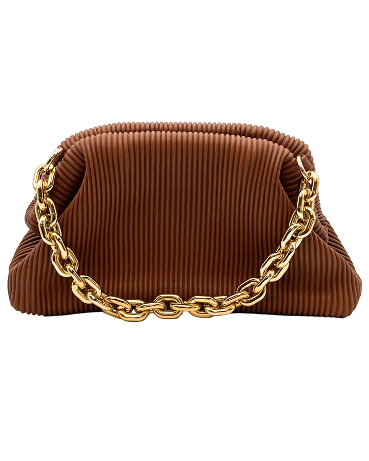 Brown Textured Shoulder Bag