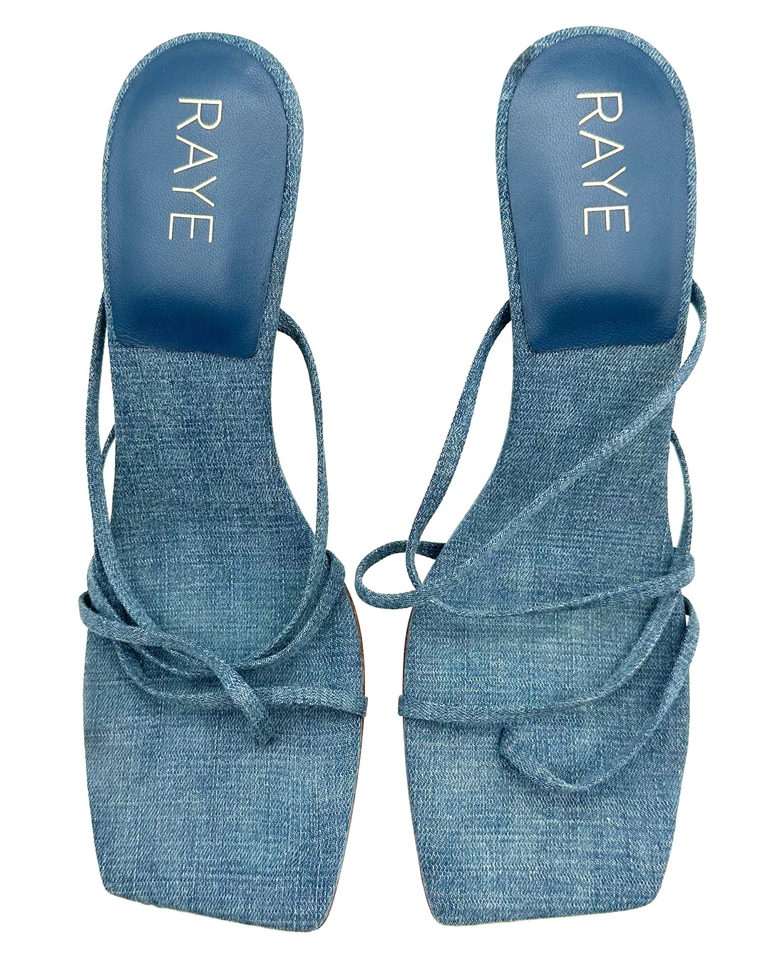 RAYE Denim Wedge Sandals - Size 7