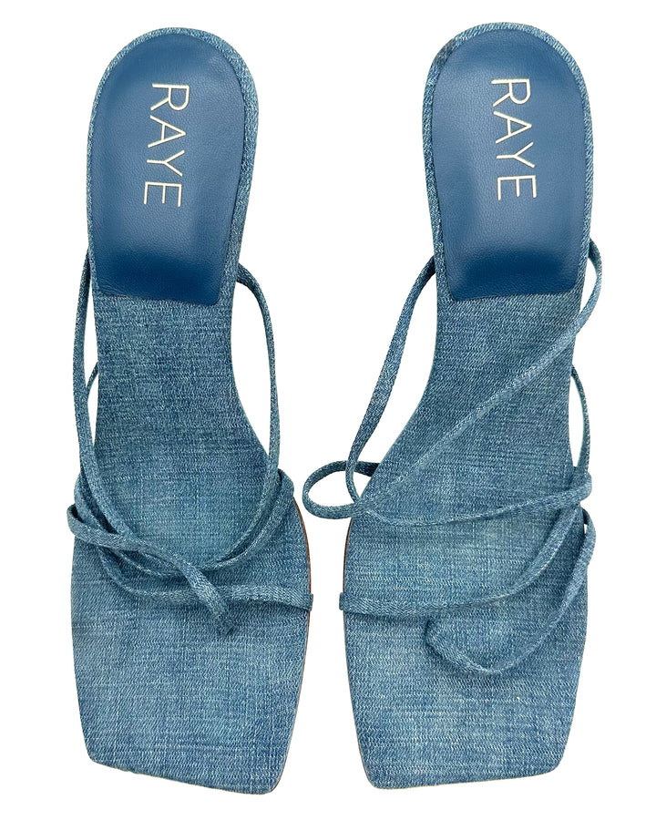 RAYE Denim Wedge Sandals - Size 7