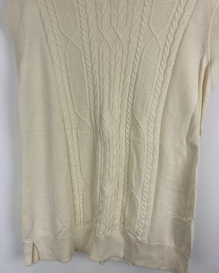 Ivory Cabled Mock Neck Sweater - Size 6/8