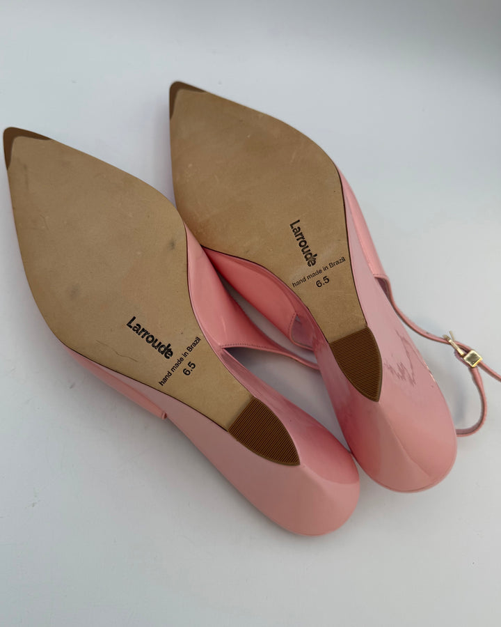 Baby Pink Patent Leather Wedge - Size 6.5