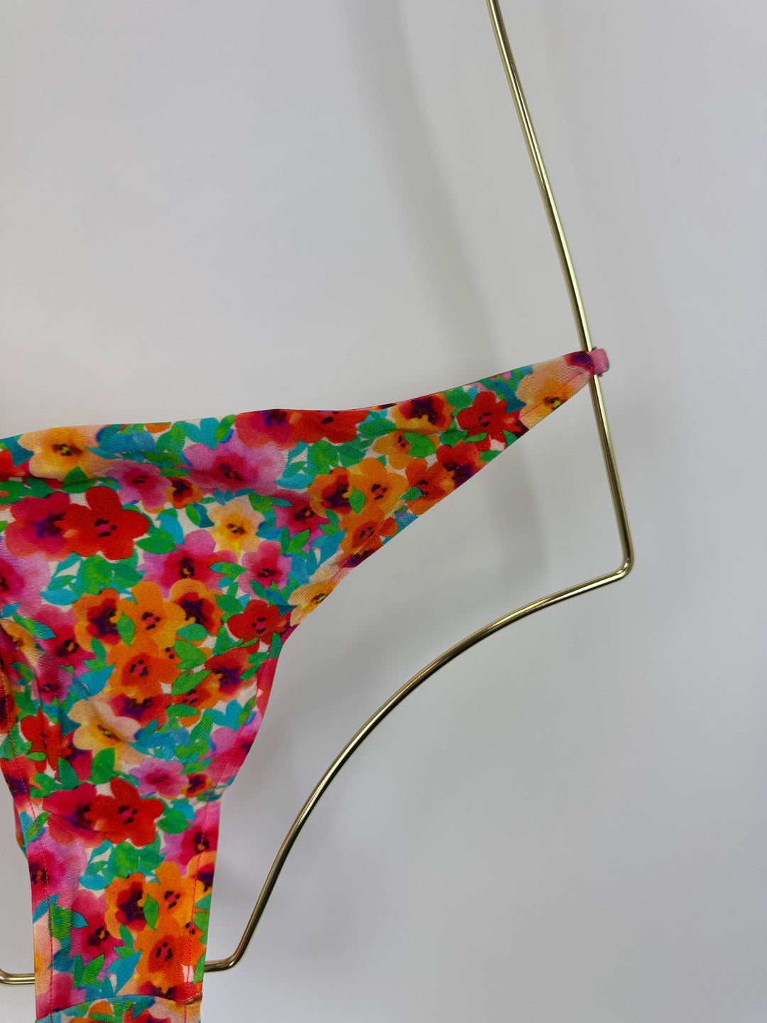 Multi Colored Floral Adjustable Waist Bikini Bottom - Extra Extra Large