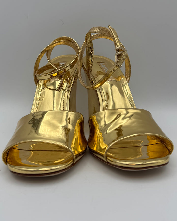 Gold Leather Wedge - Size 7