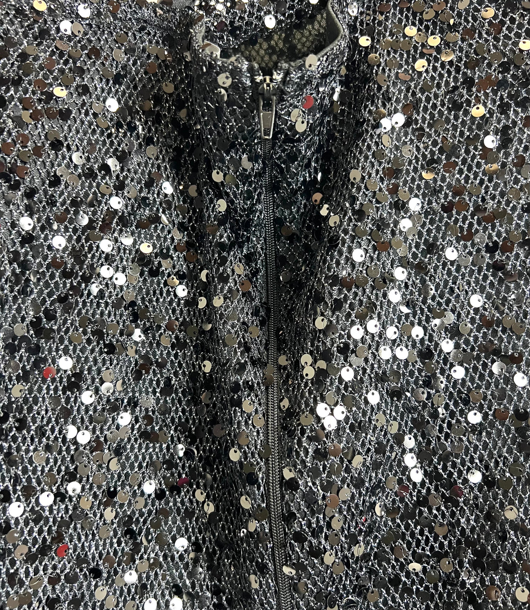 Black Sequin Cowl Neck Mini Dress - Size 16/18