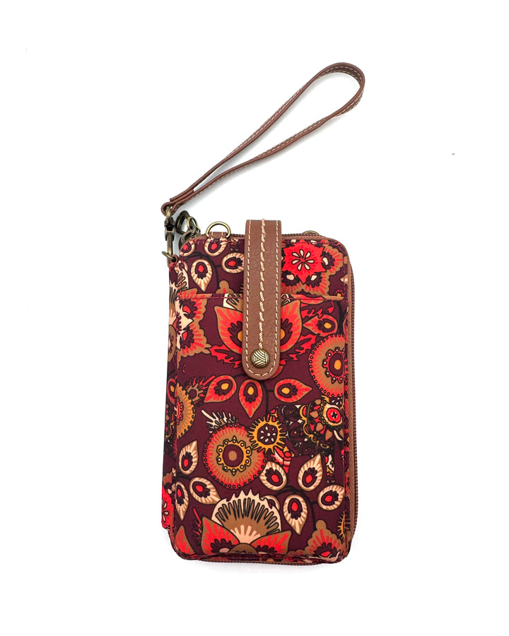 Purple Abstract Pattern Wallet/Wristlet/Crossbody Bag