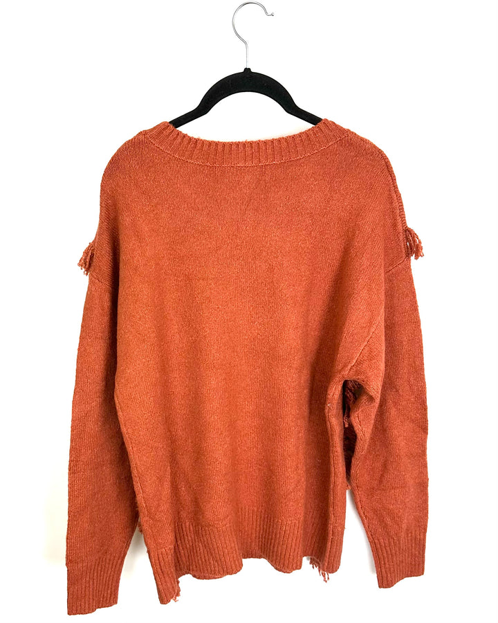Orange Fringe Sweater - Size 6/8