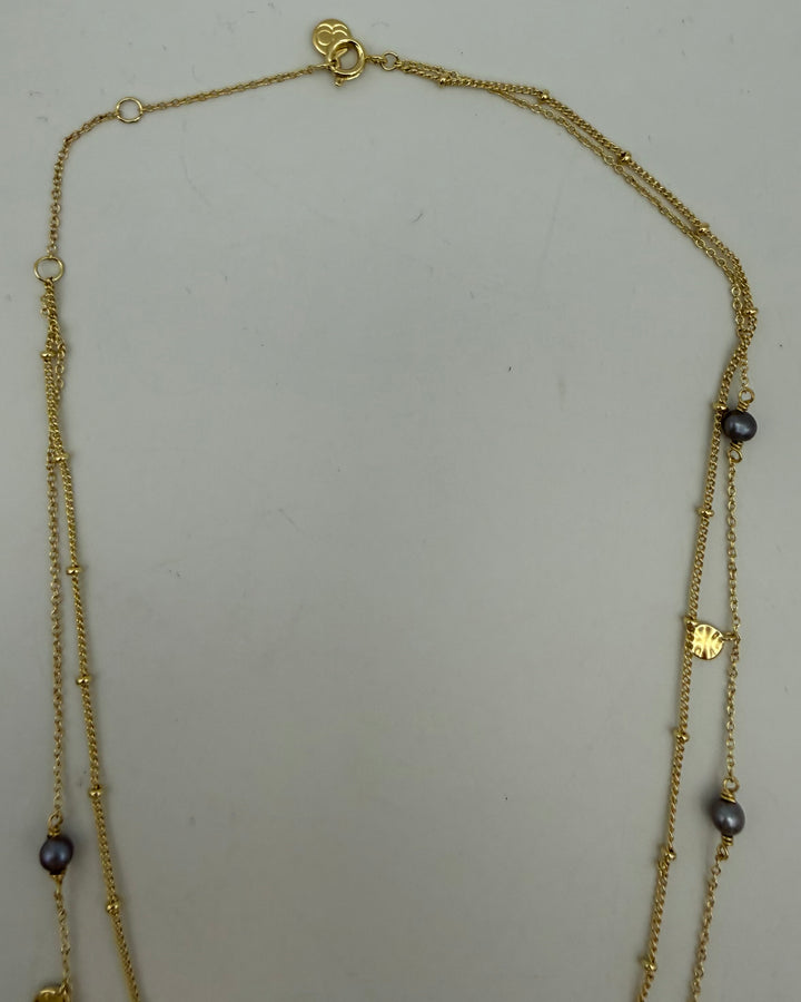 Layered Lavender Beads Necklace