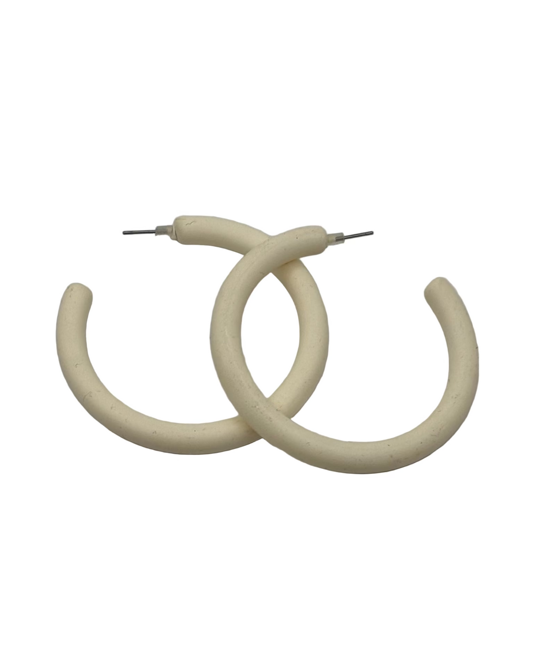 Ivory Acrylic Hoop Earrings