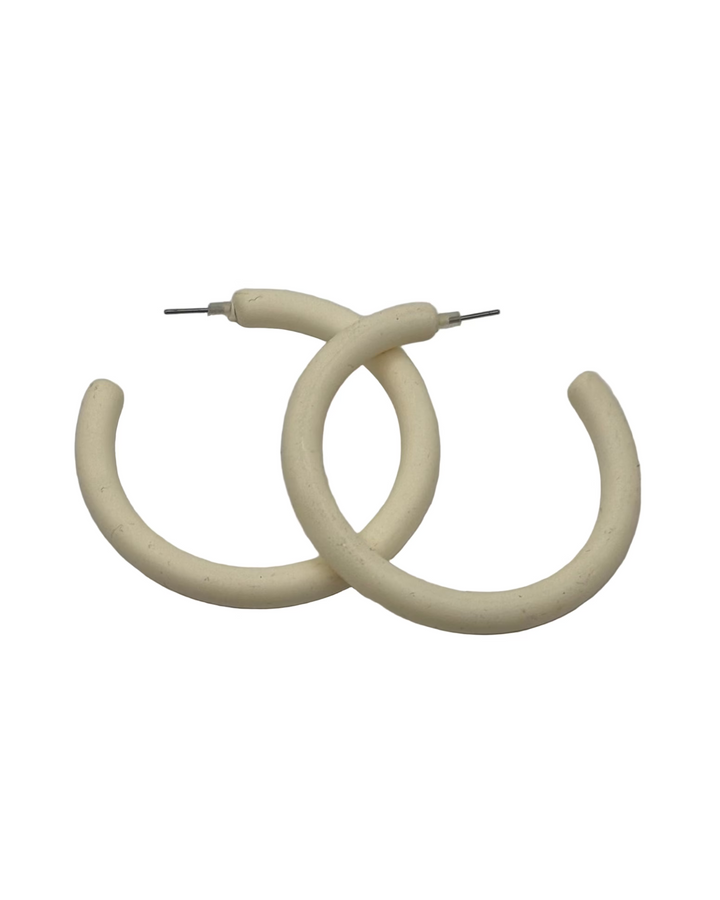 Ivory Acrylic Hoop Earrings