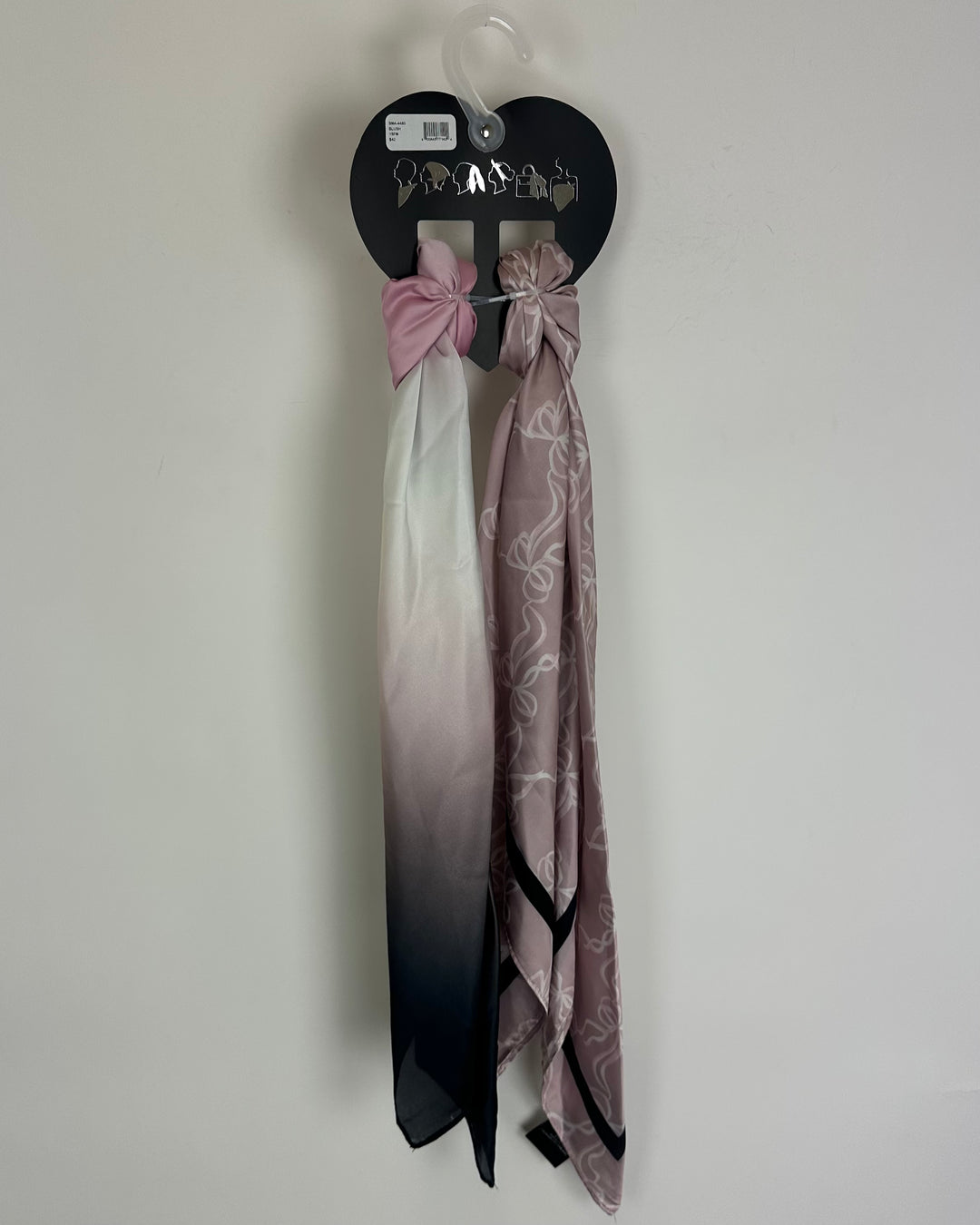 Pink and Black Square Scarf Set