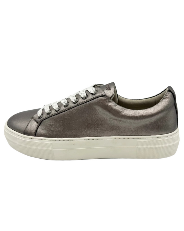 Dark Metallic Grey Leather Sneaker - Size 6 and 9